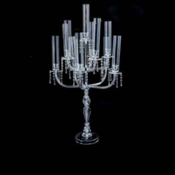 5PClear Candle Holders Acrylic Candlesticks Wedding Table Centerpiece Candelabra Pillar Stand Road Lead Party Decor