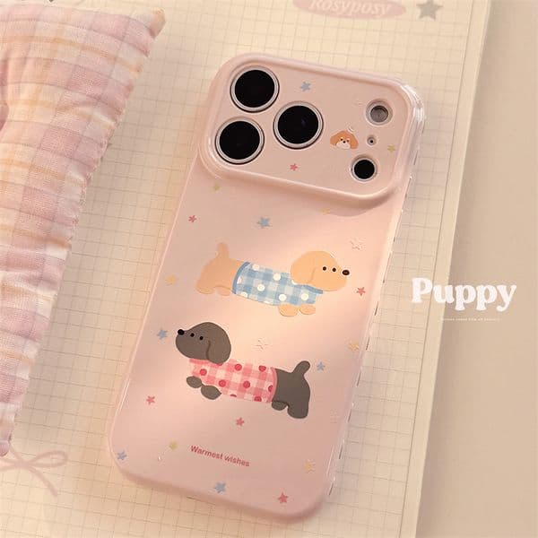 Bala pink star sausage dog apple 17promax phone case cute 15 suitable for iPhone 16 soft