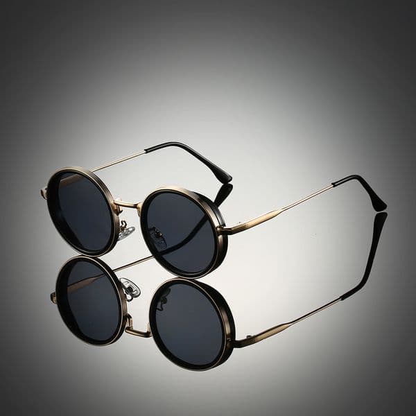 Free shipping Vintage Round Frame Fashionable No-Makeup Slimming for Men and Women Harajuku Travel Style Personality Trendy Sunglasses