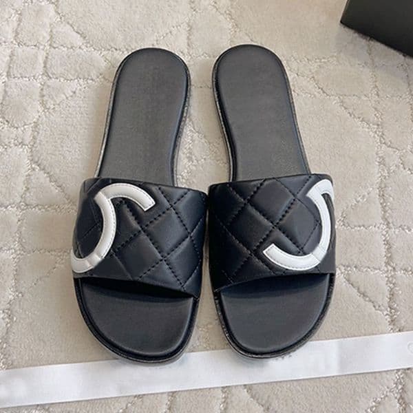 Lingge Women Round toe Sandals Designer Womens Striped Leather Flat Slippers cow leather striped upper comfortable soft outsole Sandschuhe fur Damen am Strand