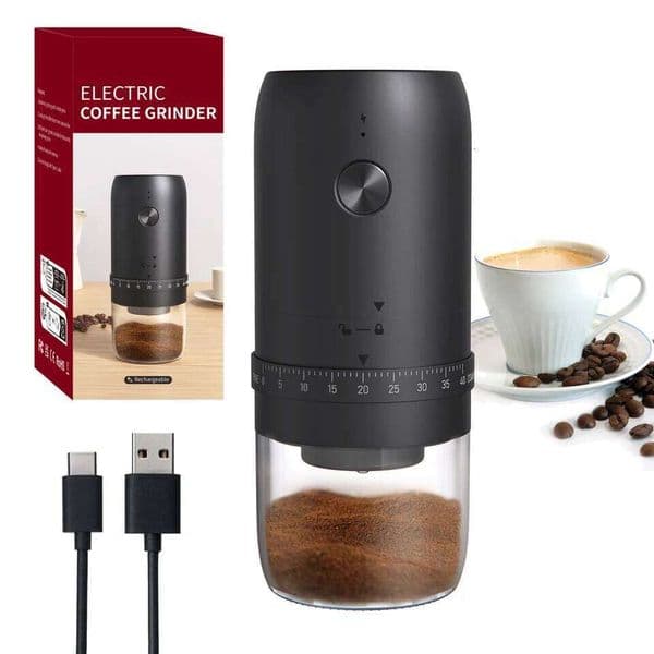 New Portable USB Electric Bean Grinder 40 Gears External Adjustable Rechargeable Grinders Household Mini Coffee Machine