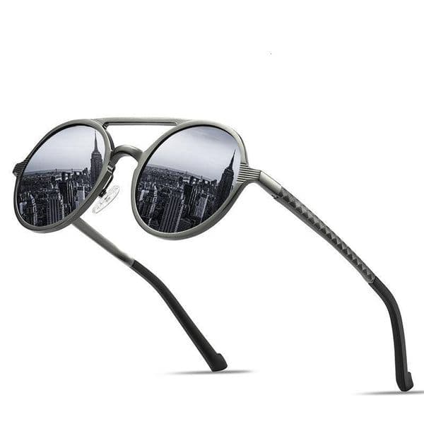 Free Shipping New 8576 Men's Polarized Retro Round Frame Fashion Aluminum-Magnesium Glasses Driving Sunglasses Xy053