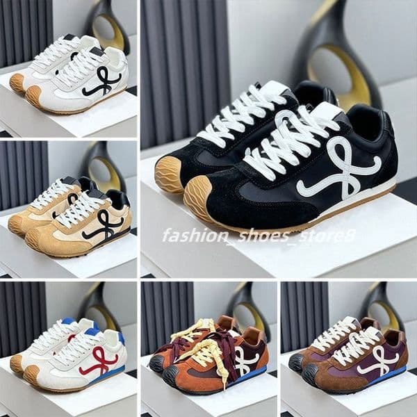 Designers Casual Shoes Ballet Runner Sneaker 2.0 nylon calfskin patchwork sports shoes Men Women Couple Running Sneaker classic Lace-Up Suede sneakers size 35-46