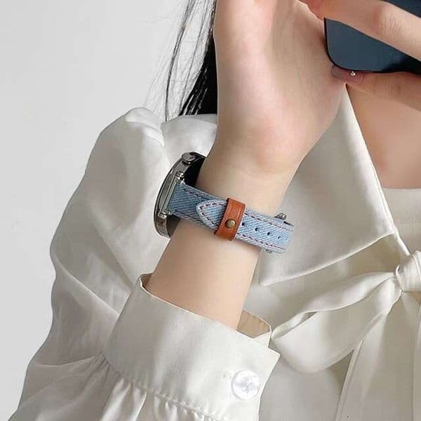 Suitable for Huawei watchgt5/6 watch gt4 new denim women's gt3watch4gt5pro leather strap autumn