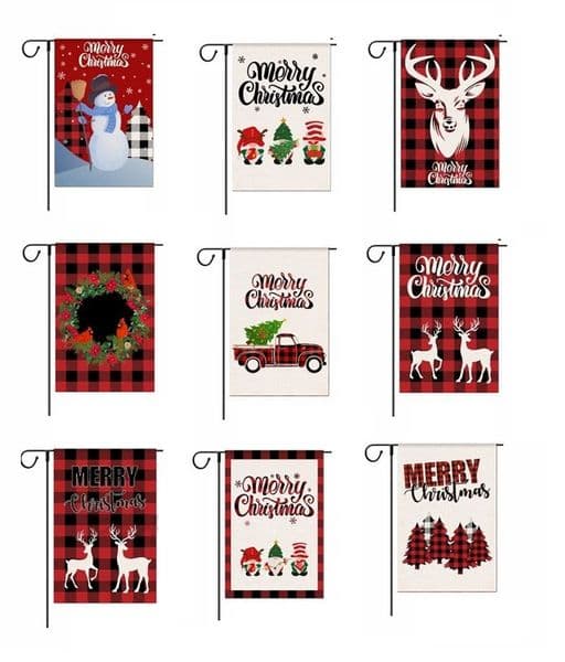 Merry Christmas Garden flag courtyard decorate Flags personalized welcome yard Banner linen material Customizable P123