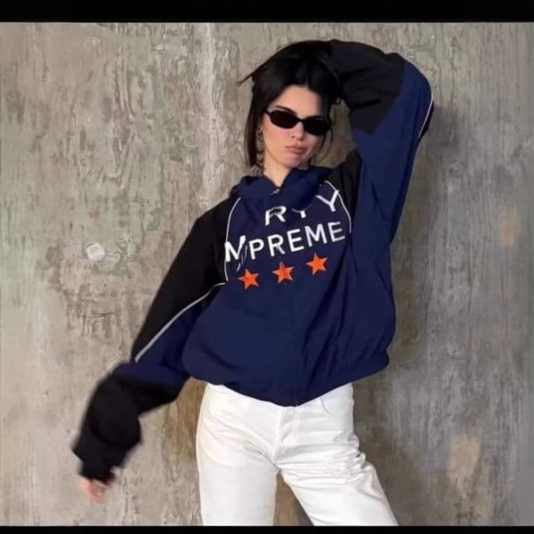 Bestseller Cross-Border Amazon 2026 Spring New Casual Loose Versatile Letter Print Hooded Jacket Baseball Coat Ddmyoutdoor