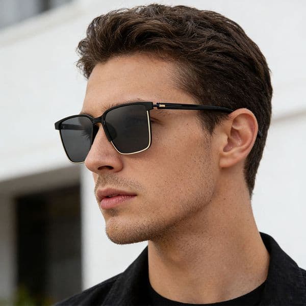 Free Shipping New Polarized Men, Stylish Square Frame, UV Protection, Suitable Driving And Fishing, Sun Protection Sunglasses For Men