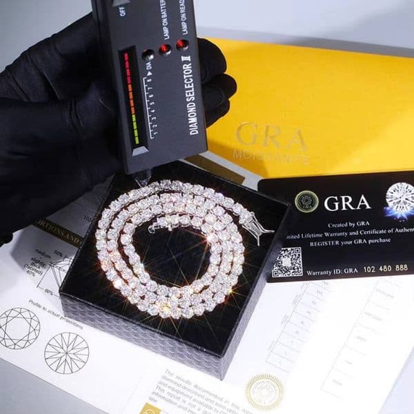 2026 Luxury Women Hip Hop Iced Out Fine Jewelry 2MM 3MM 4MM 5MM Lab Diamond S925 Silver Vvs Moissanite Tennis Chain Necklace