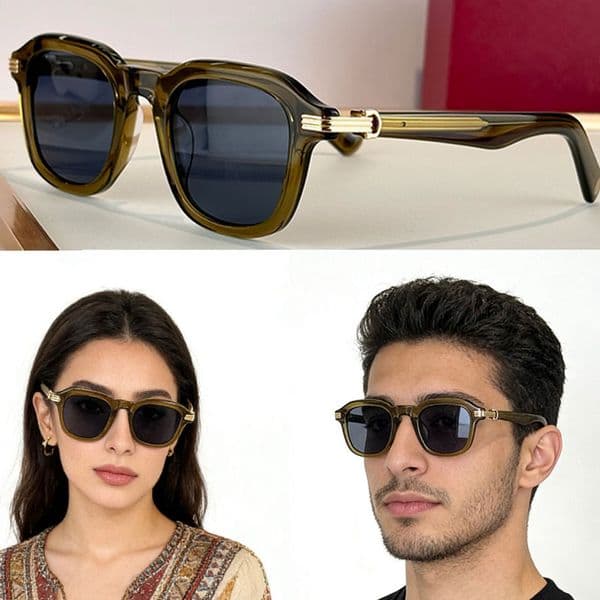 Men Square Sunglasses Women Designer Acetate Frame Metal Logo Fashionable Casual Style Metal Nameplate The End The Mirror Legs Sunglasses CT0536 With box
