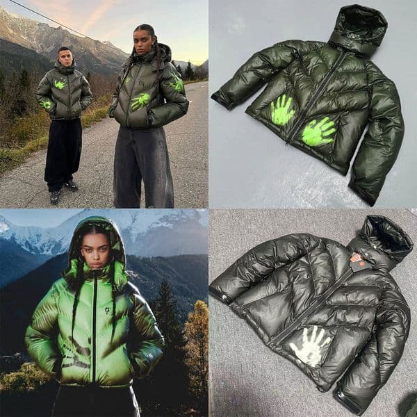 Designer Mens Down Temperature Sensitive Color Changing Puffer Jacket Vintage Hip Hop Winter Embroidery Jacket Coat Men Women