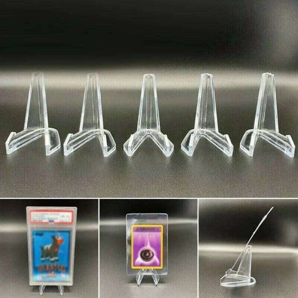 Acrylic Coin Display Stand 10Pcs Holders Small Easel Rack Trading Toploaders Holder Clear Support For Kpop Idol Card