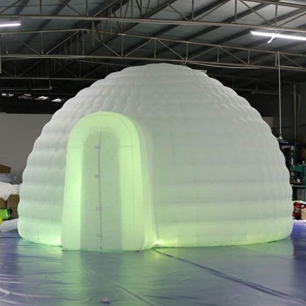 8mD Inflatable Igloo Dome Tent with Air Blower(White, one Doors) Structure Workshop for Event Party Wedding Exhibition Business Congress 1564