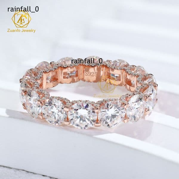 Elegant 5mm Full Row Moissanite Eternity Band Rings Luxurious Jewelry Accessory 925 Sterling Silver Moissanite Wedding Band