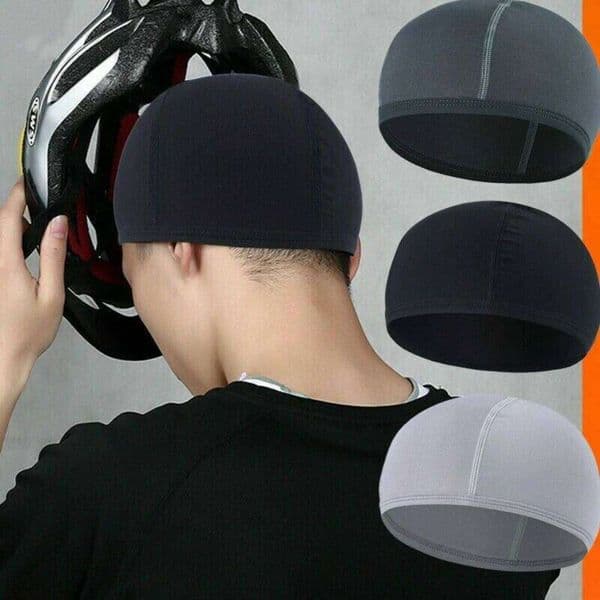 1pc Cooling Dome Skull Cap: Sweat-Wicking Helmet Liner for Motorcycle and Bicycle Rimless Caps, Polyester Knit Fabric, Breathabl