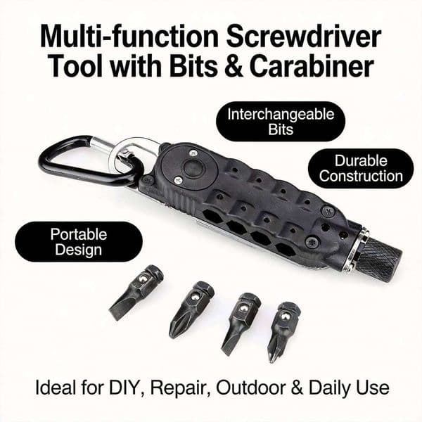 Multifunctional Mini Screwdriver - Portable EDC Keychain Tool, Steel Repair Screwdrivers for Outdoor Use