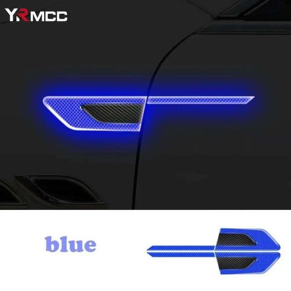 2PCS Car Handle Side Safety Warning Anti-scratch Door Protection Strip Anti-collision Reflective Sticker