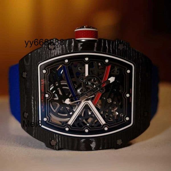 Limited Edition Ultra-thin 7.8mm Luxury mens watch Mechanical Wristwatch Automatic Watches Rich M67-02 Mutaz Barshim Tourbillon Hollowed Ntpt Carbon Fiber MiSMQQ
