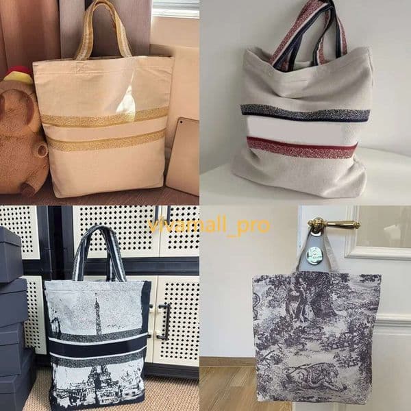 Designer storage bags tote canvas embroidery Letters Beach Casual Handbag for Travelling Shopping Gym Eco-friendly Bag