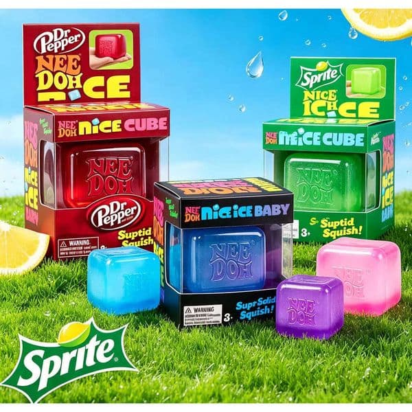Needoh Nice Cube Suptid Squish - Beautiful cube-shaped squeeze toys for stress relief.