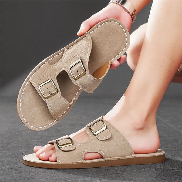 Men's Closed Toe Perforated Slippers Large Size 38-48 P55 EVA Thick Sole Casual Shoes