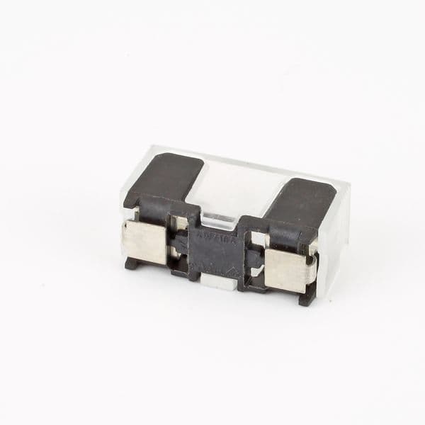 Hinew cost-effective H3-66B 10A 250V AC fuse holder with 10kA breaking capacity, 5x20mm mm solder terminals, transparent white cover for printed circuit boards