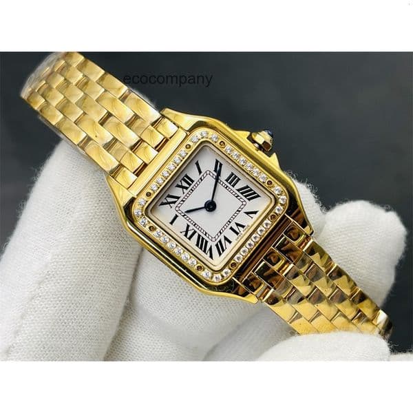 Top quality panthere watch women mens watch super clone watches swiss quartz movement 316L steel strap sapphire glass 22mm 27mm with box KRK3