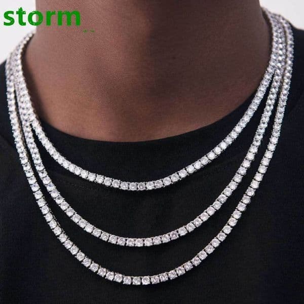 DS Jewelry Top Sale Cheap Hip-Hop Mens Moissanite Diamond Tennis Necklace Chain
