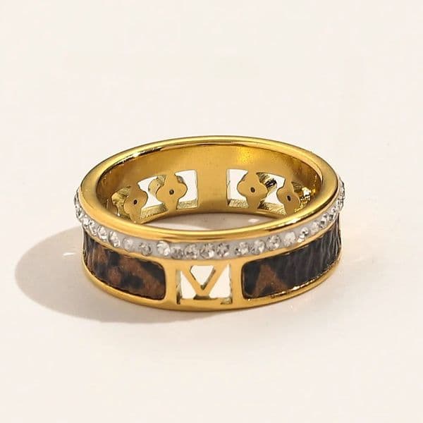 Silver Gold Plated Brand Letter Band Rings for Mens Womens Fashion Designer Open Ring Brand Letter Couple Ring Wedding Party Jewelry Size 6-8