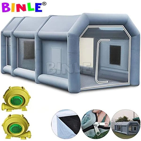 Full set 8x4x3m blue Inflatable Spray Paint Baking Booth Giant Car Painting room Cabin tent for sale