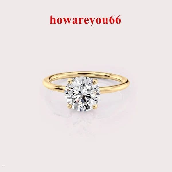 IGI Certified Round Cut Lab Grown Diamond Engagement Ring 3CT 4CT 5CT 18K Yellow / Rose White Gold Solitaire Diamond Ring for Women