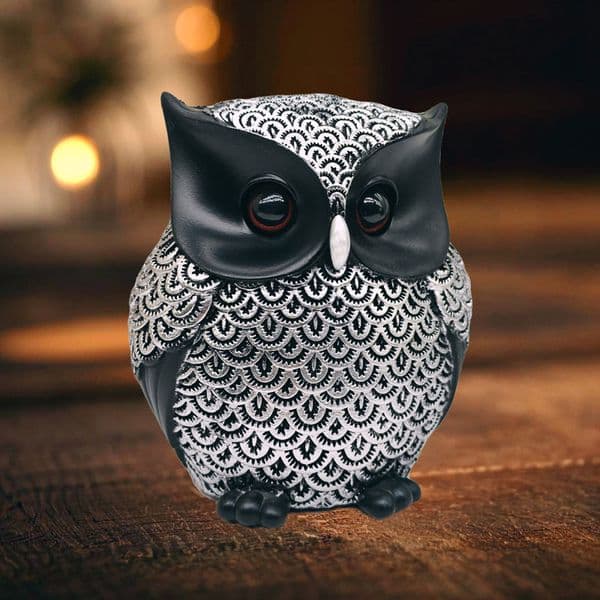 Handmade Resin Owl Sculpture - Luxury Desktop Ornament /Modern Art Home Decor for Living Room, Study, and Office - Unique Gift