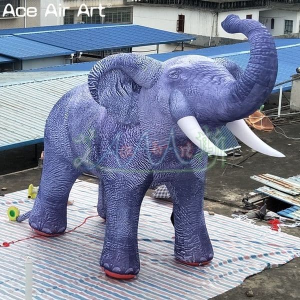 5m 16.4ft length Giant Purple Inflatable Elephant/Africa Animal Model for Event Decoration/Safari Display