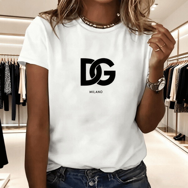 Designer women's T-shirt, fashionable and casual letter print 5D multi-functional style, suitable for daily outings and casual commutes. black and white 11 colors
