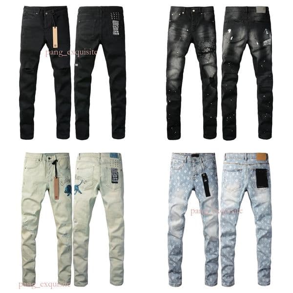 designer mens jeans ksubi jeans High Street Hole Star Patch Men's womens star embroidery jeans stretch slim-fit jnco y2k jeans pant biker jeans