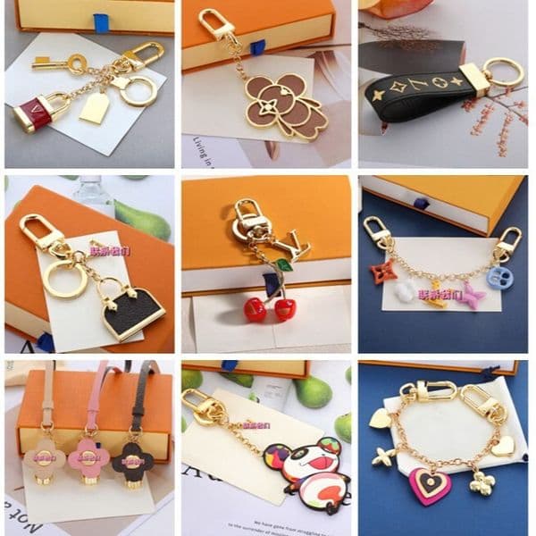 VL designer trade designer keychain hot selling series fashionable metal bag charm old float keychain keyring