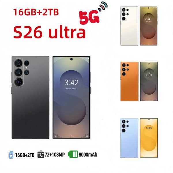 S25/S26 Ultra 5G mobile phone 5g 16GB+1TB Lock Free Touch Screen Android Camera Phone HD Display Face Recognition Fingerprint Unlocking