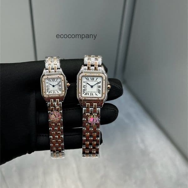 Top quality panthere watch women mens watch super clone watches swiss quartz movement 316L steel strap sapphire glass 22mm 27mm with box KDKQ
