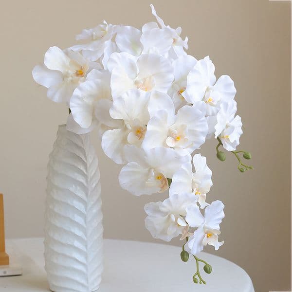 104cm Artificial Silk 9 Heads Phalaenopsis Faux Flower Wholesale for Wedding Party Home Living Room Office Indoor Decor Table Centerpieces Flower Arrangement