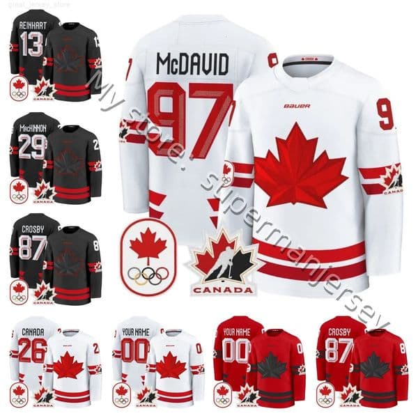 Team Name Canada 2026 Olympicss Hockey Jerseys Sidney Crosby Mcdavid Nathan Mackinnon Brayden Point Cale Makar Sam Reinhart Women youth Men Custom Hoodie jersey