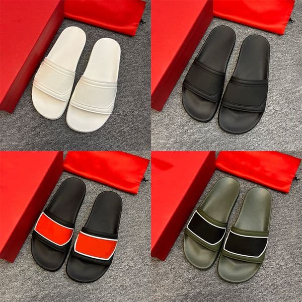 Trendy Men Embossed Slides Timeless Summer Beach Soft Non Slip Rubber Sole Flat Slippers 1101