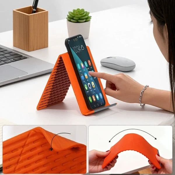 Portable Foldable Silicone Phone Holder Bendable Freely into Any Shape Multi-Angle Adjustable Stand for Mobile Phone