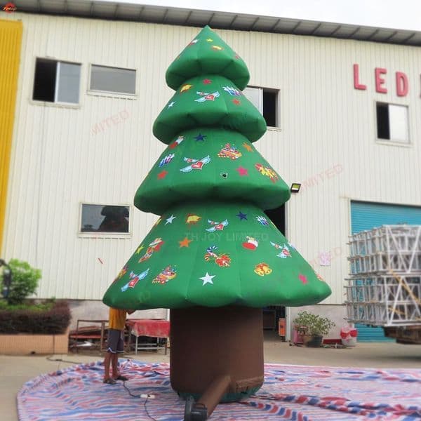 Inflatable Christmas Tree Ground Balloon - 10mH (33ft) Printed with Blower Included