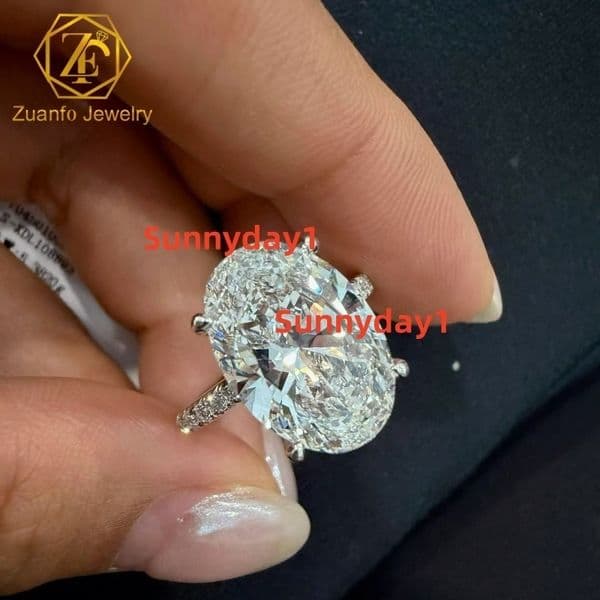 Custom Real 10k 14K 18K Solid Gold Vintage 1CT 2CT 3CT Oval Cut Lab Grown Diamond Wedding Engagement Party Ring IGI Certificates