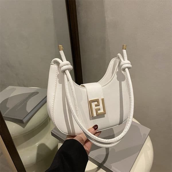 Bestseller Niche Design Handbag And Crossbody 2025 New French-Style Artistic Texture Trendy Bag, Women's Underarm Bag In Solid Color Ddmytues