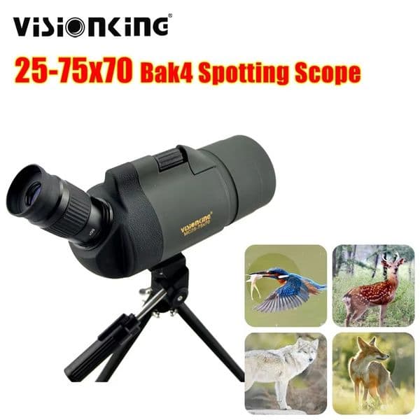 Visionking Refraction 25-75x70 Spotting Scope Powerful BAK4 Outdoor Sport Birdwatching Camping target Shooting HD Waterproof Telescope With Tripod