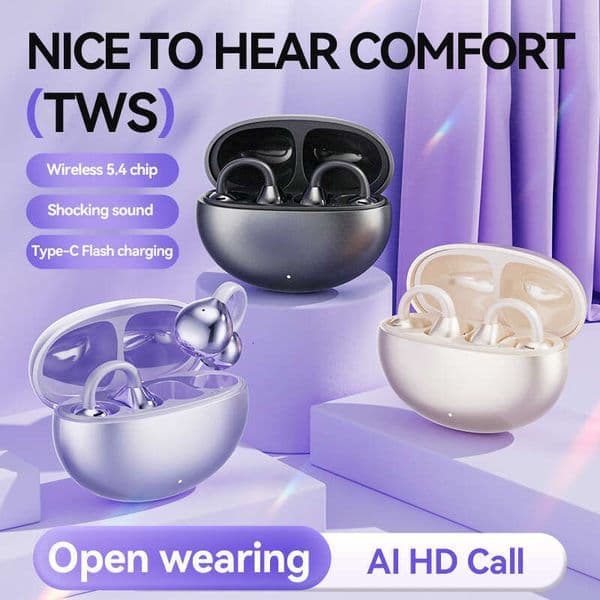 M91 E-commerce Smart AI Translation Ear Clip Wireless Bluetooth Earbuds Long Battery Life High-Quality Appearance