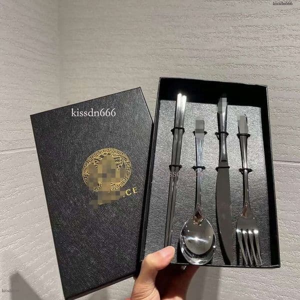 Designer tableware set 306 stainless steel tableware Western style steak knife, fork, spoon, chopsticks 4-piece set tableware gift