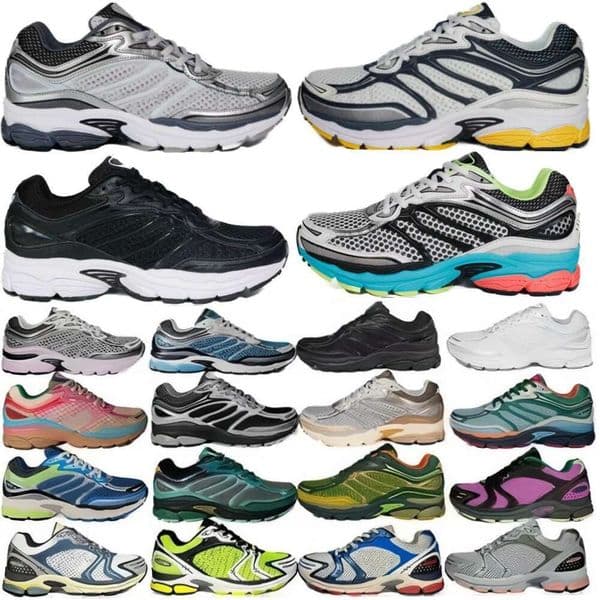 Designer Sauconies Progrid Omni 9 Mens Sneakers White Black Red Silver Blue Outdoor Running Shoes Shock Absorption Wear Resistant Thick Sole Size 36-45