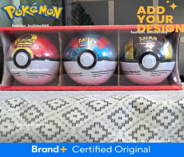 US version Pokemon Ball steelbook PTCG gift box (3 pieces/3 card packs + 2 stickers)