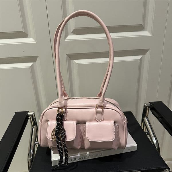 Bestseller Vintage Personality Commuter Double Pocket Handbag 2025 New Niche Design Trendy Fashion Single Shoulder Underarm Bag Ddmytues